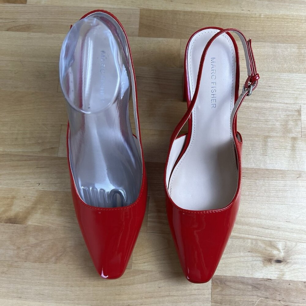 Marc Fisher Red Slingback Heels - Picture 2 of 11